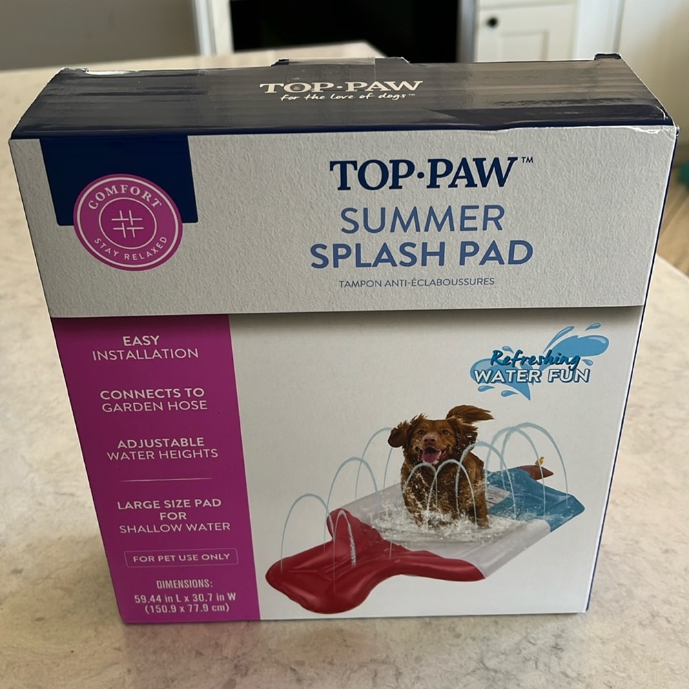 NWT top paw red/white/blue popsicle summer splash pad